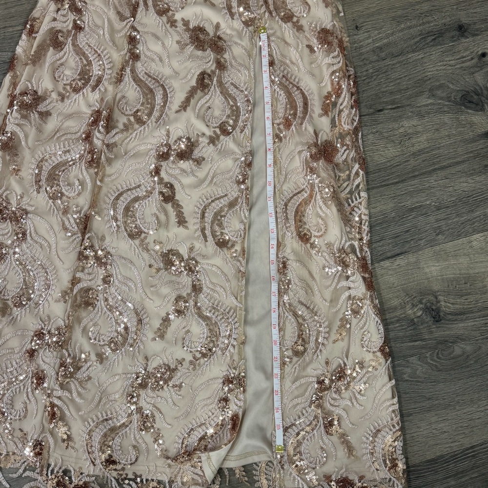 NWT | Southern Fried Chics Rose Gold Sequin Gown | Size L - Picture 9 of 9